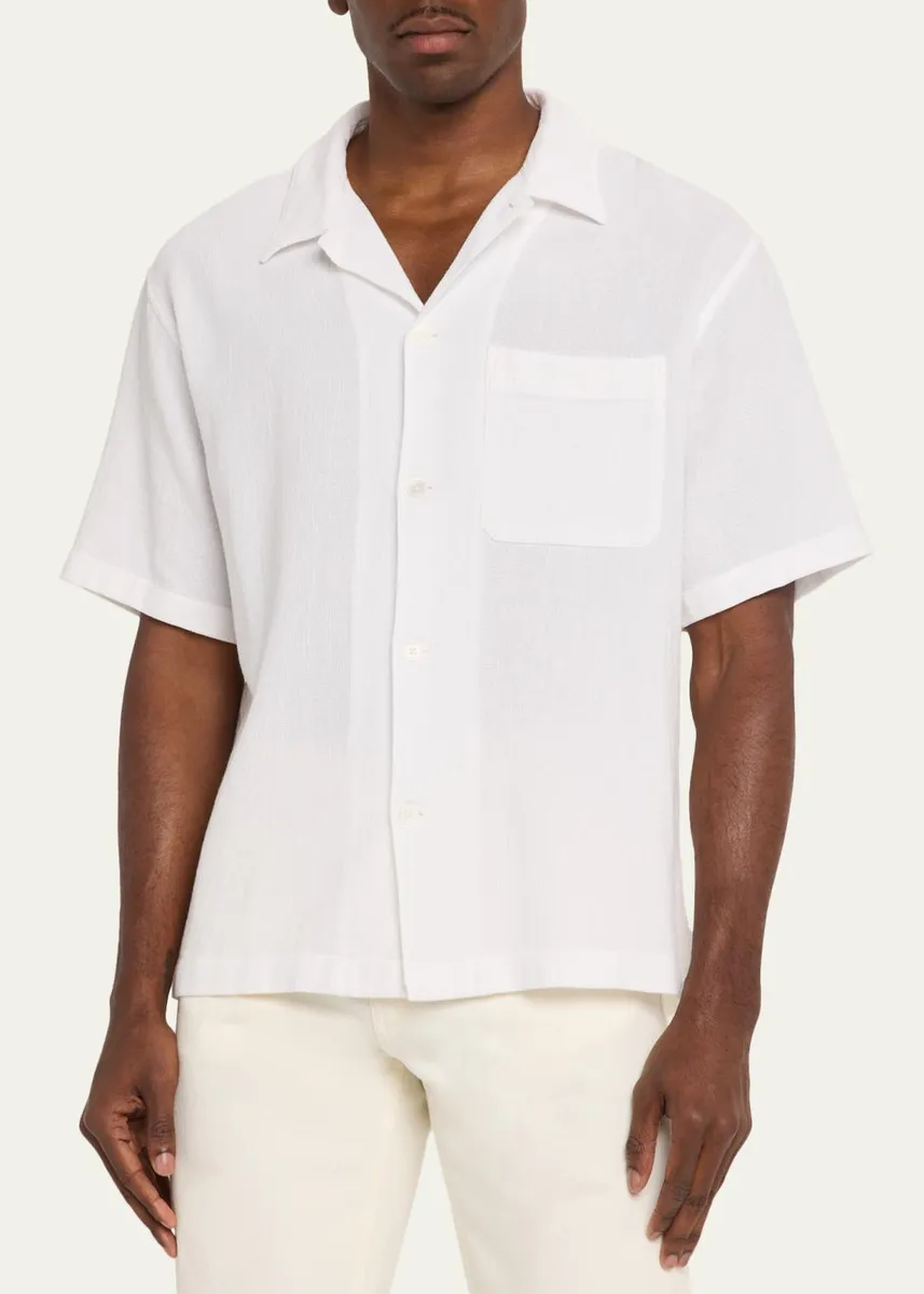 Frame Men's Cotton Pocket Short-Sleeve Shirt | Thumbnail 4 Frame Men's Cotton Pocket Short-Sleeve Shirt | Thumbnail 4