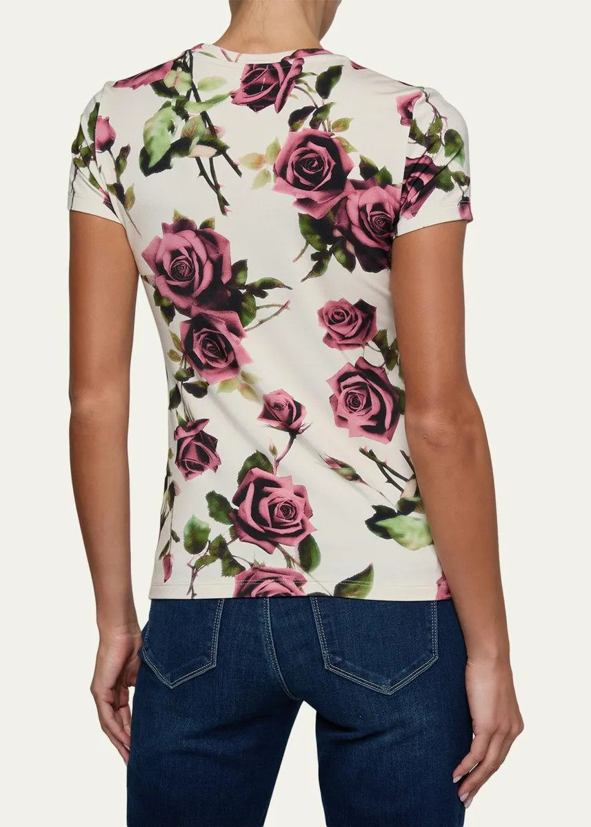 L'Agence Ressi Short-Sleeve Rose Tee | Thumbnail 3 L'Agence Ressi Short-Sleeve Rose Tee | Thumbnail 3