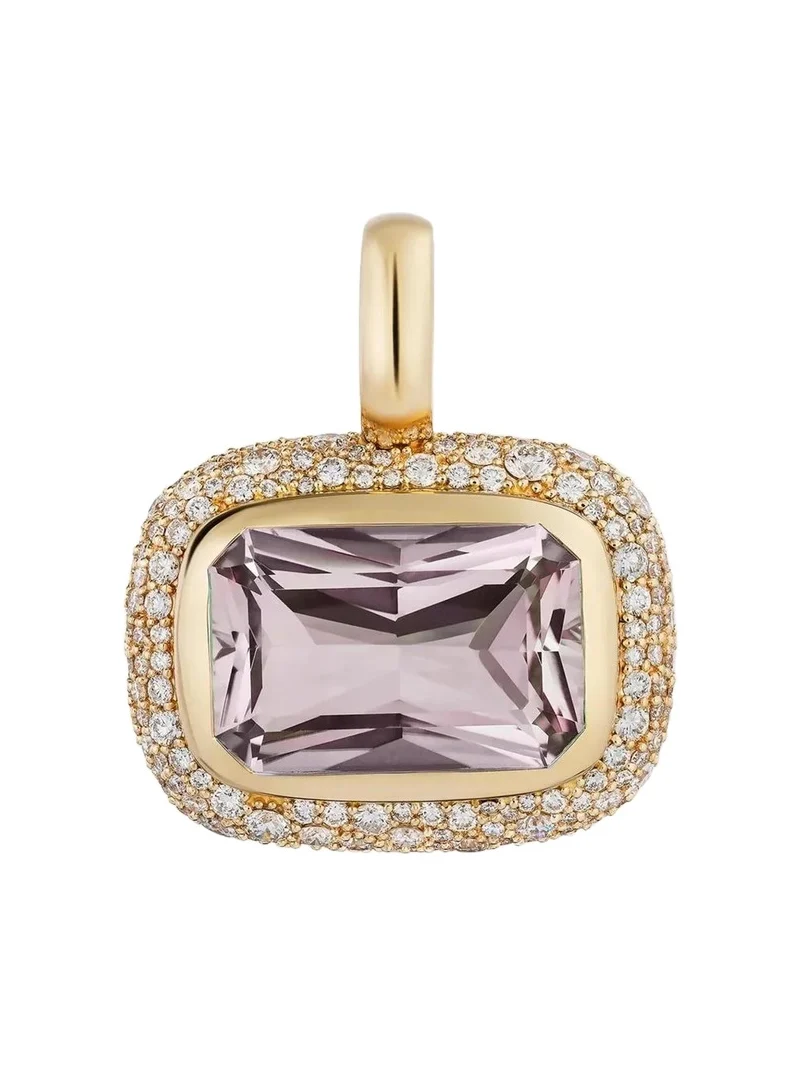 14K Jumbo Floret Pendant with East-West Rose de France and Diamonds