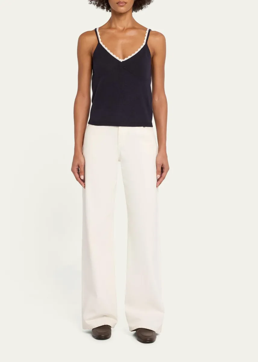 OFFICINE GÉNÉRALE Loa Scallop-Trim Knit Tank Top | Thumbnail 2 OFFICINE GÉNÉRALE Loa Scallop-Trim Knit Tank Top | Thumbnail 2