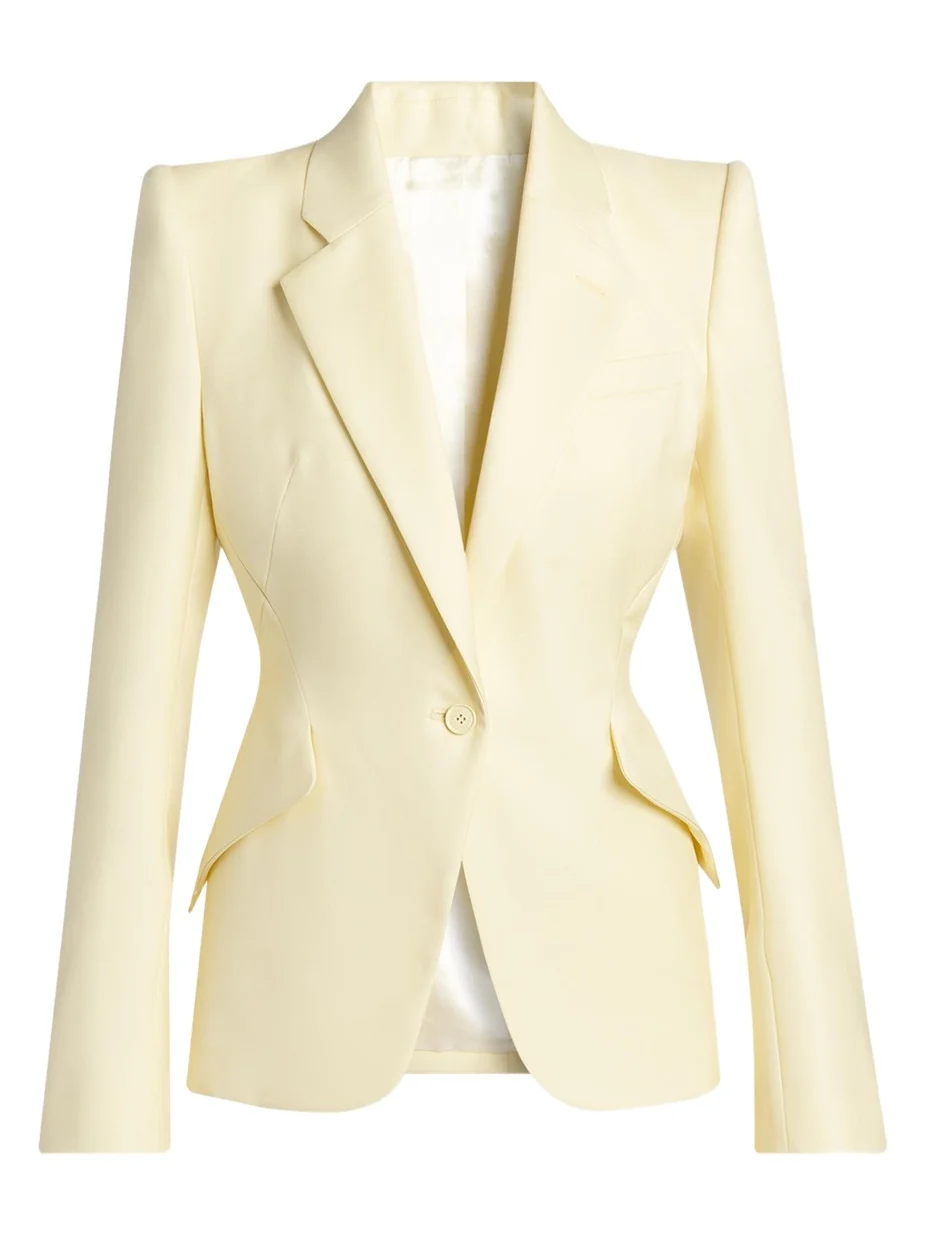 Single-Breasted Crepe Slim Jacket Single-Breasted Crepe Slim Jacket