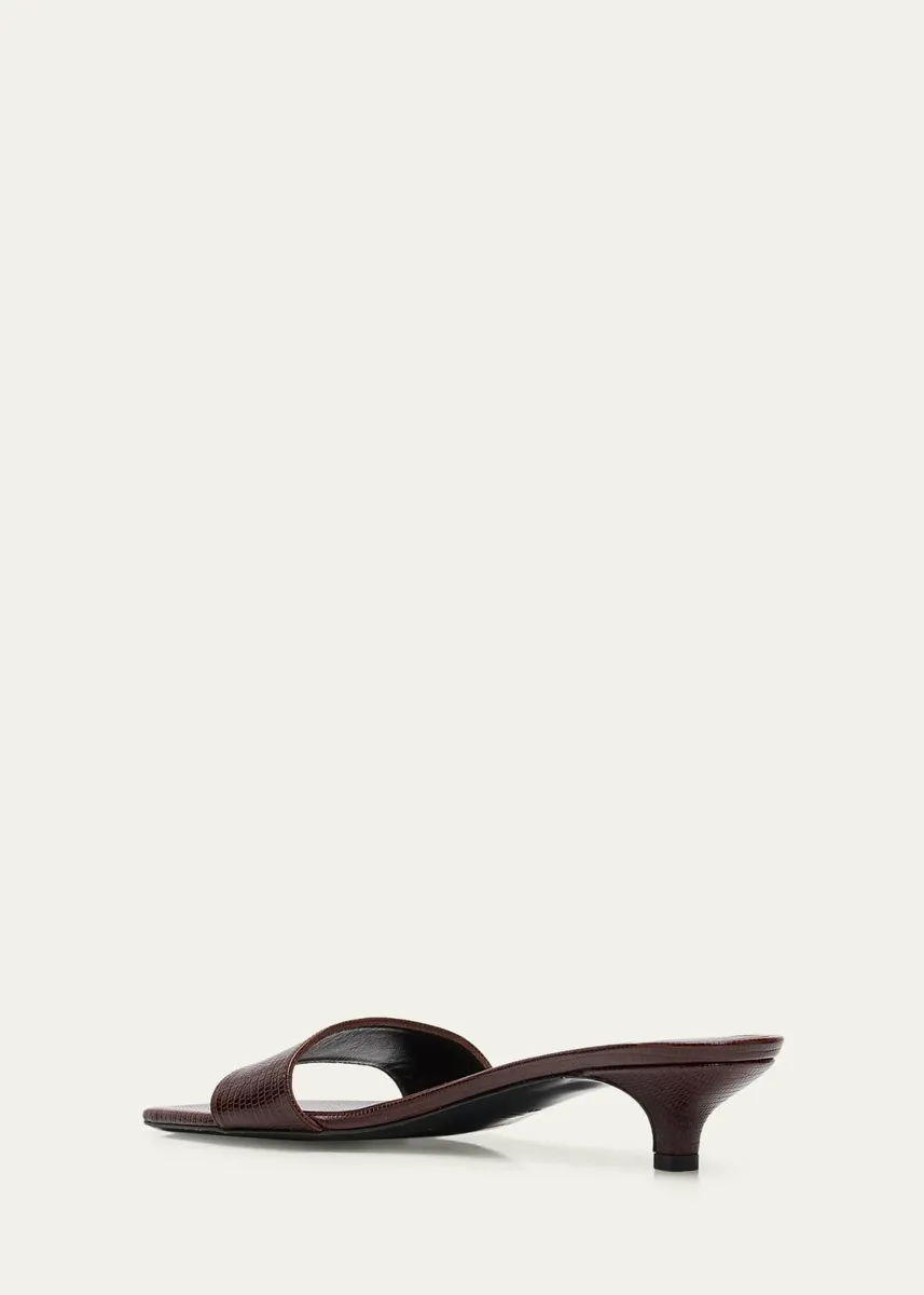TOTEME Lizard Leather Kitten-Heel Sandals | Thumbnail 4 TOTEME Lizard Leather Kitten-Heel Sandals | Thumbnail 4