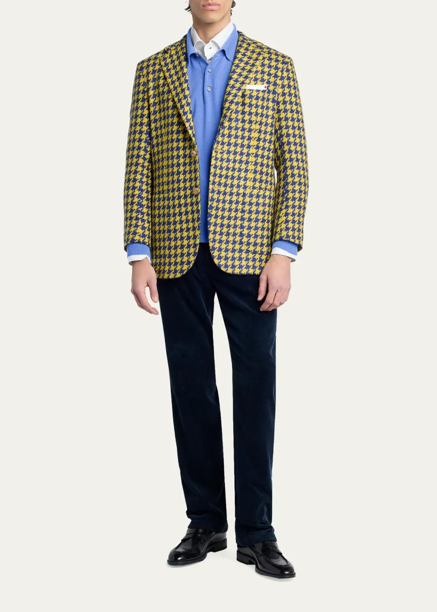 Kiton Men's Vicuna Wool and Cashmere Polo Sweater | Thumbnail 2