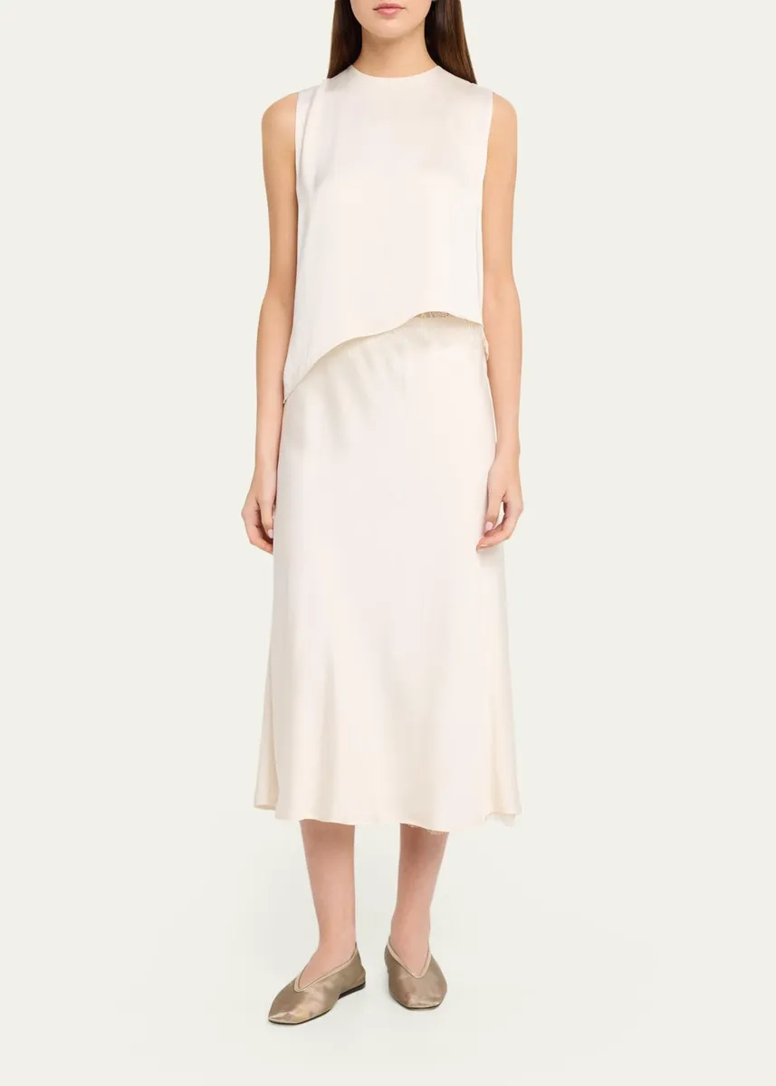 Vince Asymmetric Satin Lace Top | Thumbnail 2 Vince Asymmetric Satin Lace Top | Thumbnail 2