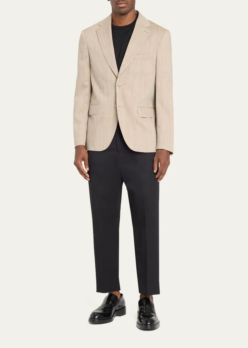 OFFICINE GÉNÉRALE Men's Arthus Heathered Wool Single-Breasted Sport Coat | Thumbnail 2 OFFICINE GÉNÉRALE Men's Arthus Heathered Wool Single-Breasted Sport Coat | Thumbnail 2