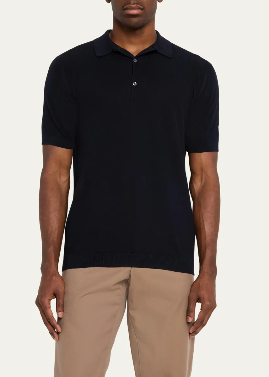 John Smedley Men's Roth Cotton Polo Shirt | Thumbnail 4 John Smedley Men's Roth Cotton Polo Shirt | Thumbnail 4