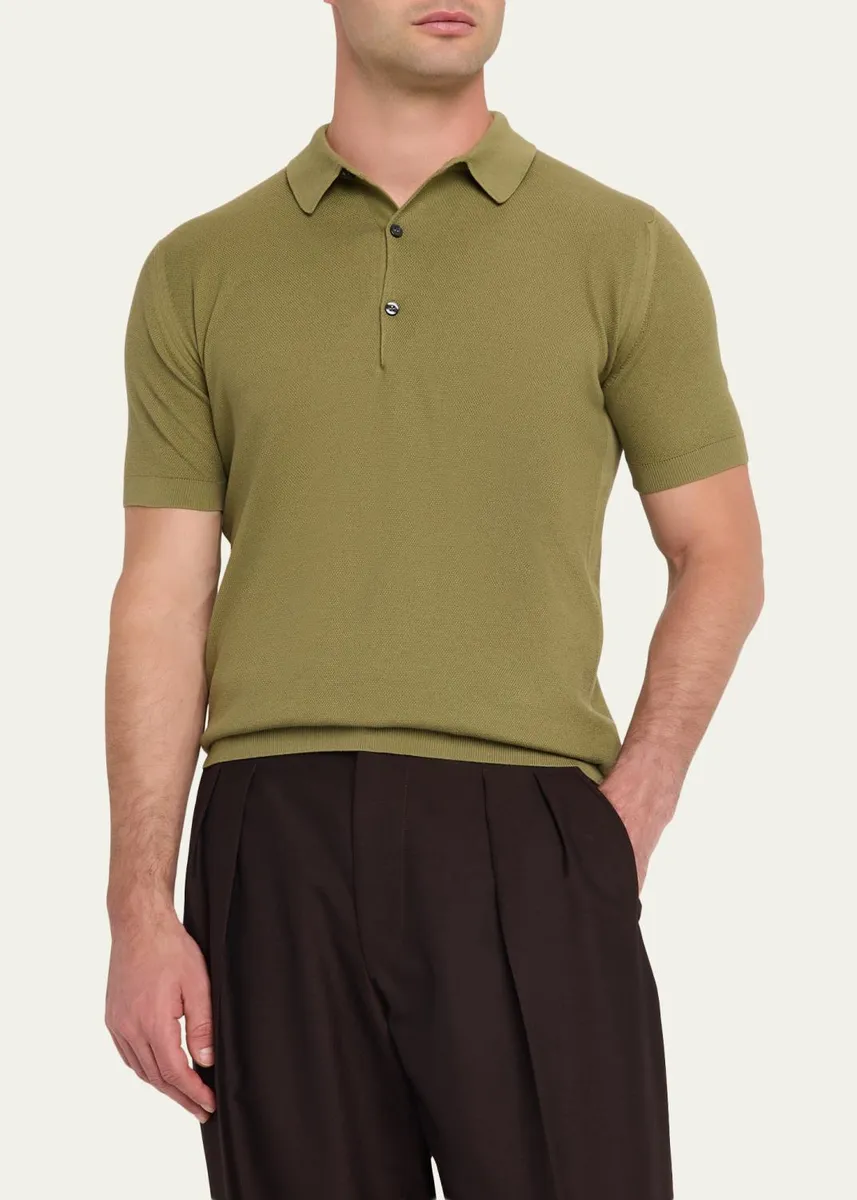 John Smedley Men's Roth Cotton Polo Shirt | Thumbnail 8 John Smedley Men's Roth Cotton Polo Shirt | Thumbnail 8