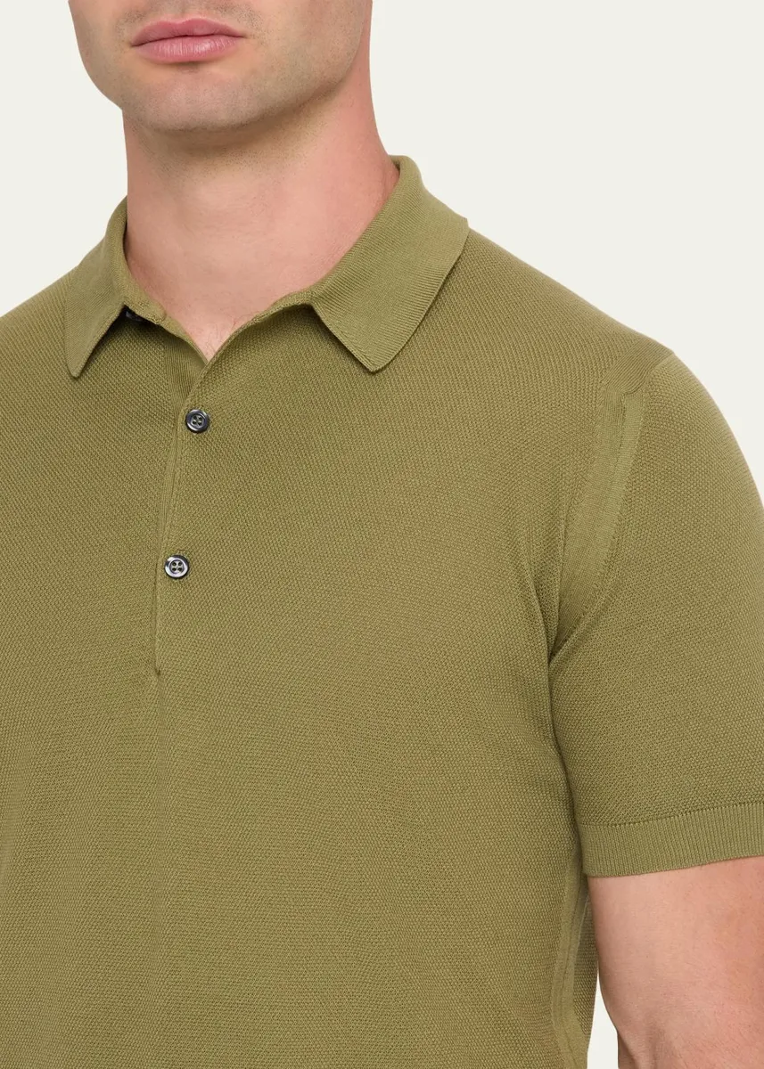 John Smedley Men's Roth Cotton Polo Shirt | Thumbnail 9 John Smedley Men's Roth Cotton Polo Shirt | Thumbnail 9
