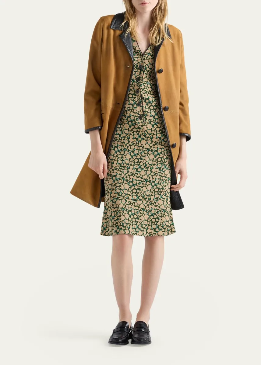 Prada Sable Floral Midi Dress | Thumbnail 2