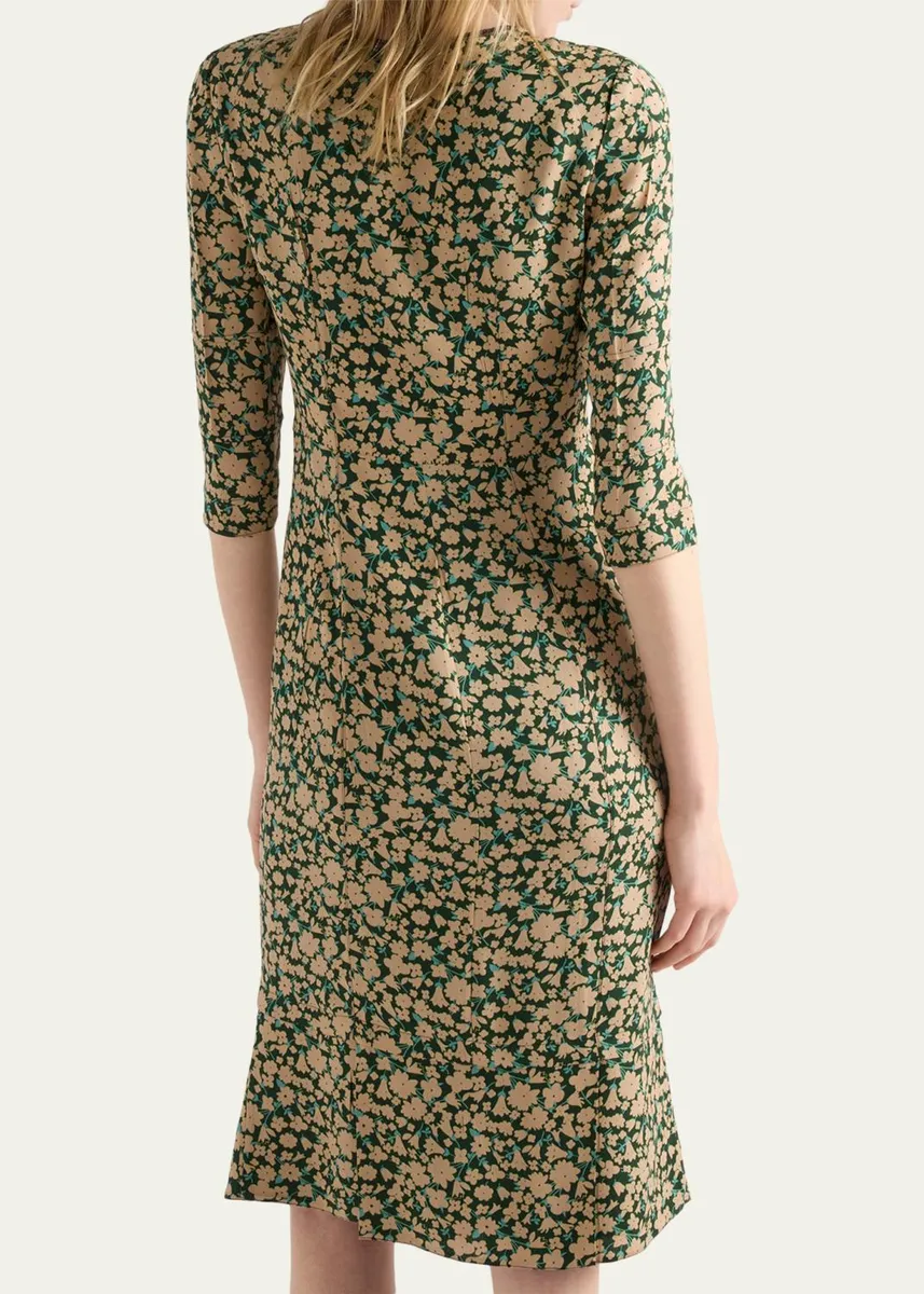 Prada Sable Floral Midi Dress | Thumbnail 3