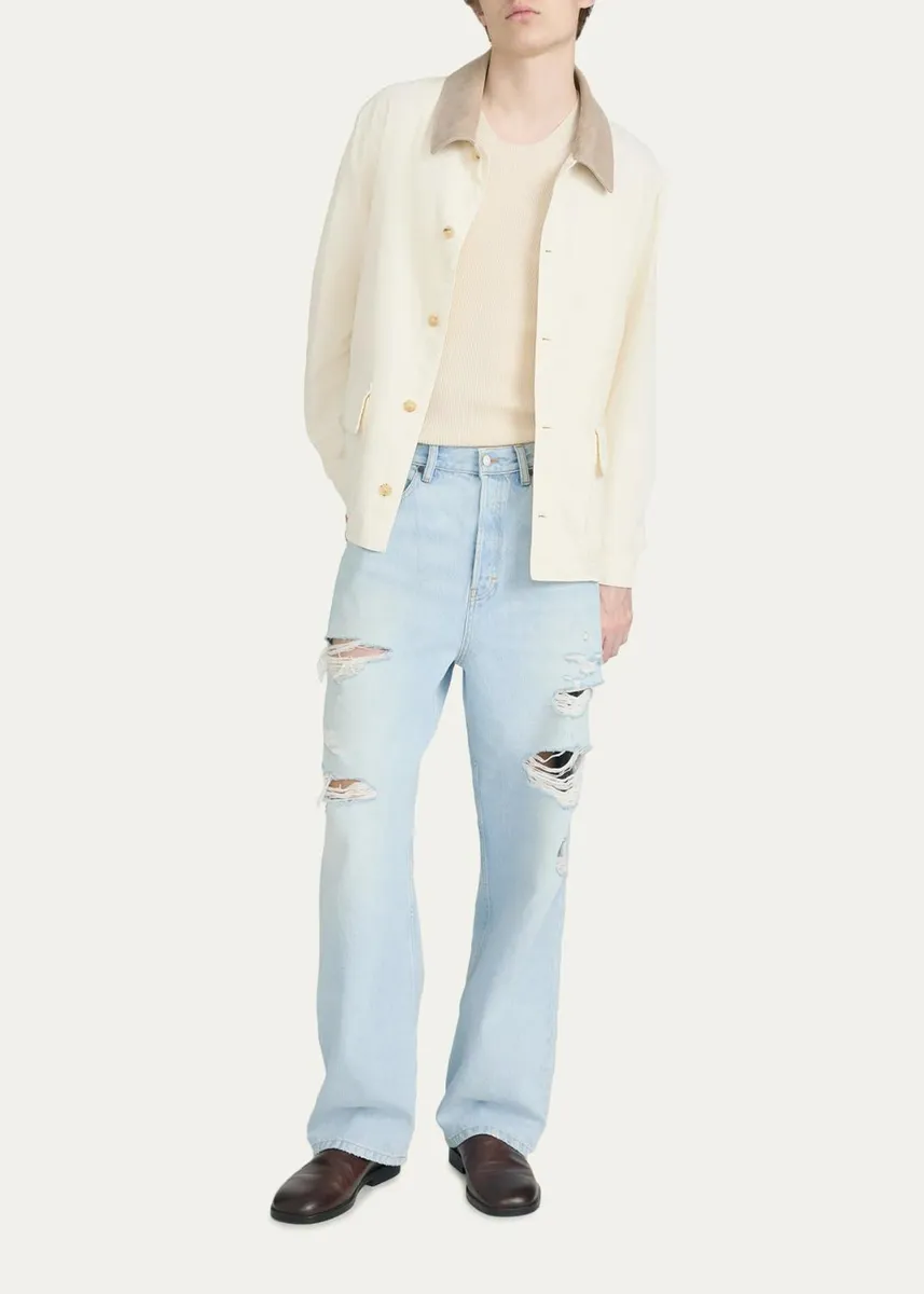 Frame Men's Corduroy-Collar Canvas Shirt Jacket | Thumbnail 2 Frame Men's Corduroy-Collar Canvas Shirt Jacket | Thumbnail 2