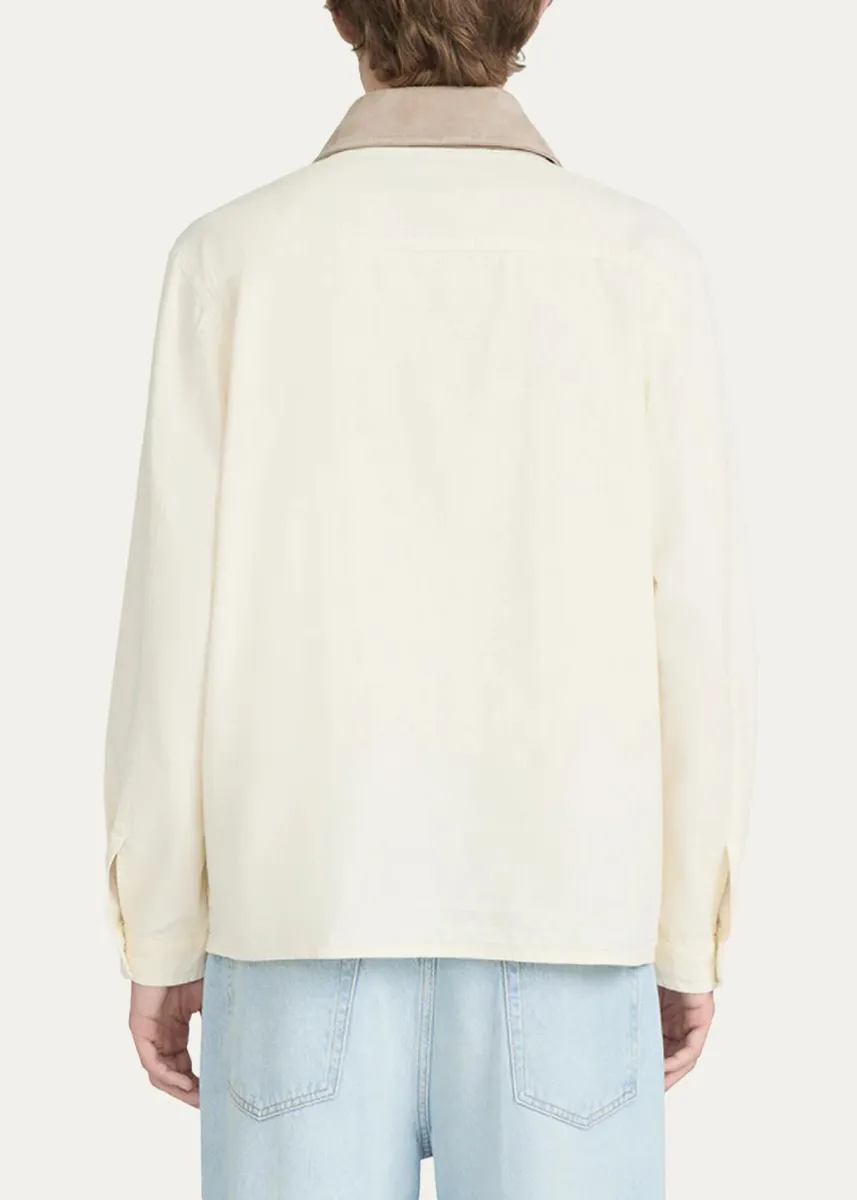 Frame Men's Corduroy-Collar Canvas Shirt Jacket | Thumbnail 3 Frame Men's Corduroy-Collar Canvas Shirt Jacket | Thumbnail 3