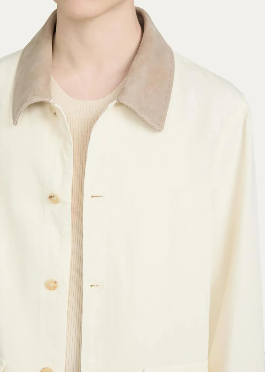 Frame Men's Corduroy-Collar Canvas Shirt Jacket | Thumbnail 5 Frame Men's Corduroy-Collar Canvas Shirt Jacket | Thumbnail 5