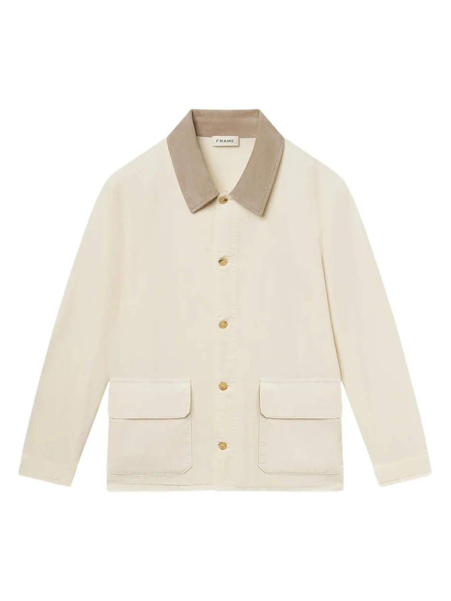 Frame Men's Corduroy-Collar Canvas Shirt Jacket