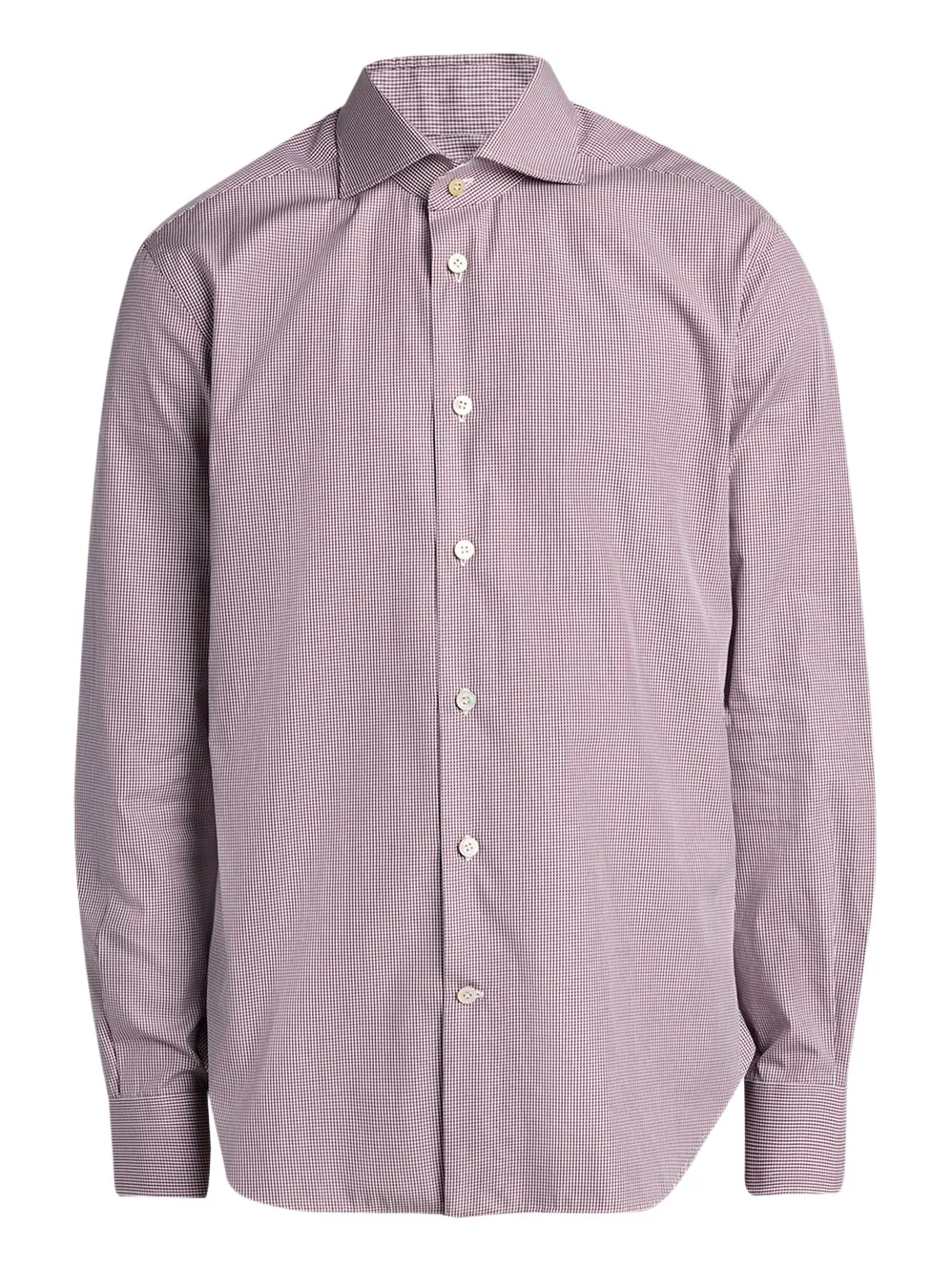 Kiton Men's Micro-Gingham Cotton Sport Shirt