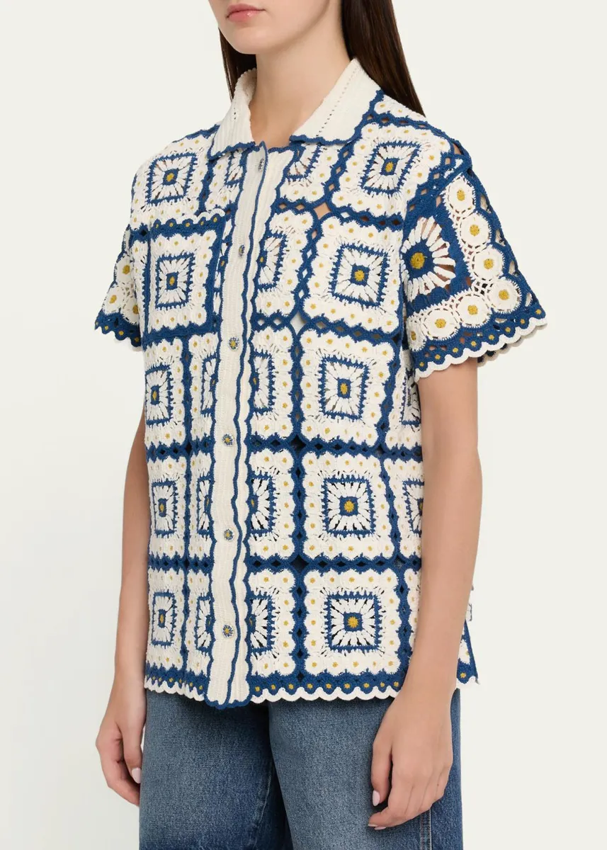 ALÉMAIS Dolly Crochet Button-Front Shirt | Thumbnail 4 ALÉMAIS Dolly Crochet Button-Front Shirt | Thumbnail 4