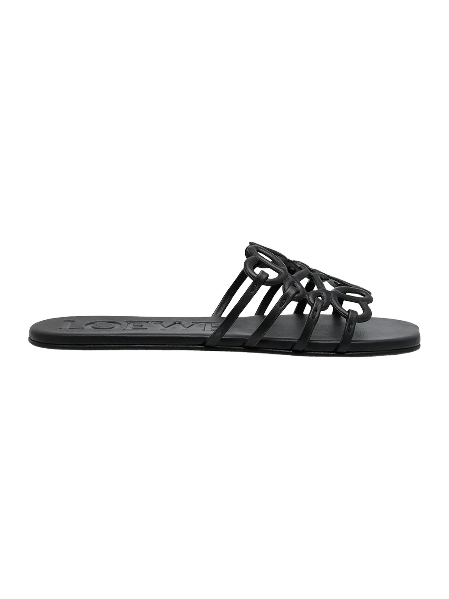 Loewe x Paula's Ibiza Petal Leather Anagram Slide Sandals