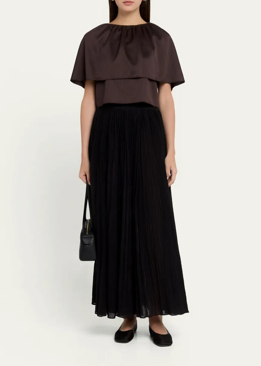 Vince Plissé Satin Cape Top | Thumbnail 2 Vince Plissé Satin Cape Top | Thumbnail 2