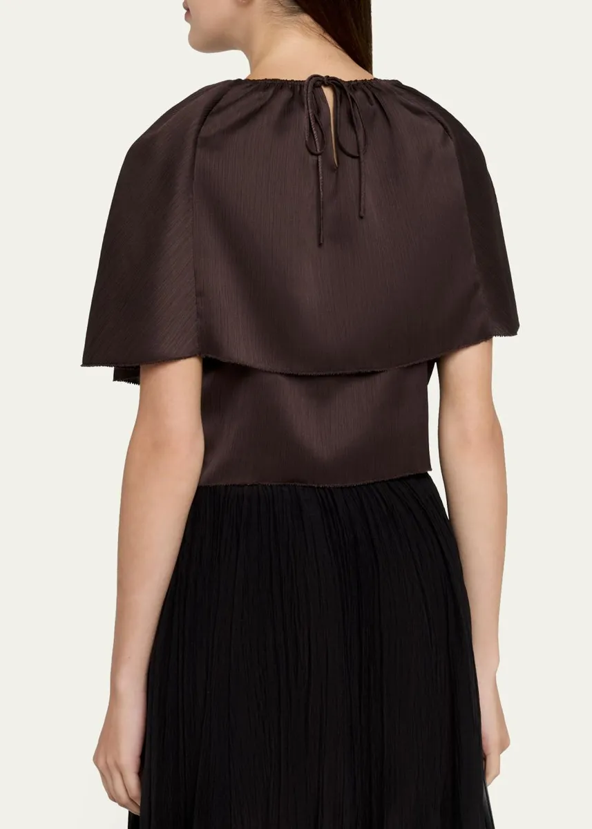 Vince Plissé Satin Cape Top | Thumbnail 3 Vince Plissé Satin Cape Top | Thumbnail 3