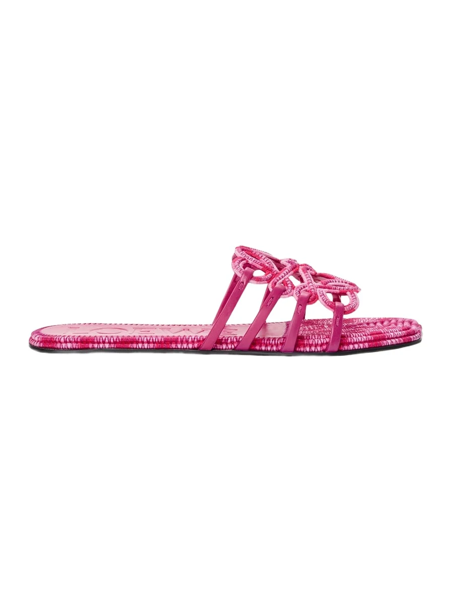 x Paula's Ibiza Petal Anagram Crochet Flat Slide Sandals x Paula's Ibiza Petal Anagram Crochet Flat Slide Sandals