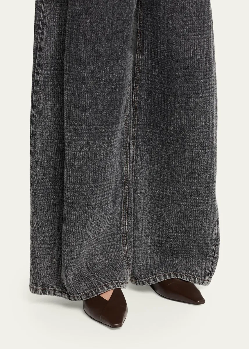 Brunello Cucinelli Leather Square-Toe Slingback Flats | Thumbnail 2