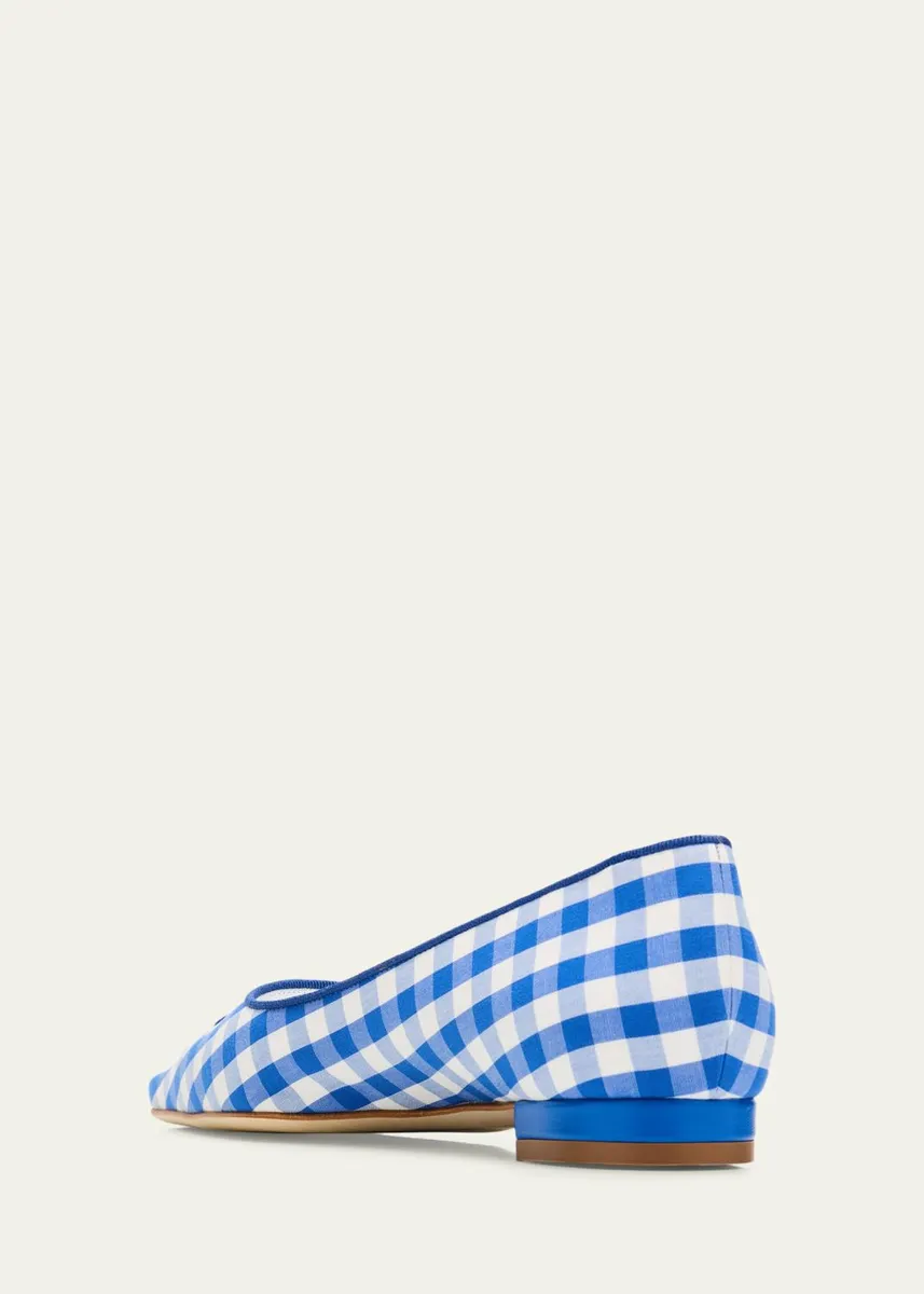 Manolo Blahnik Alexa Gingham Flat Pumps | Thumbnail 2 Manolo Blahnik Alexa Gingham Flat Pumps | Thumbnail 2