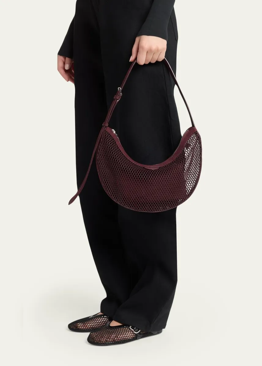 ALAÏA Fishnet Crescent Shoulder Bag | Thumbnail 2 ALAÏA Fishnet Crescent Shoulder Bag | Thumbnail 2