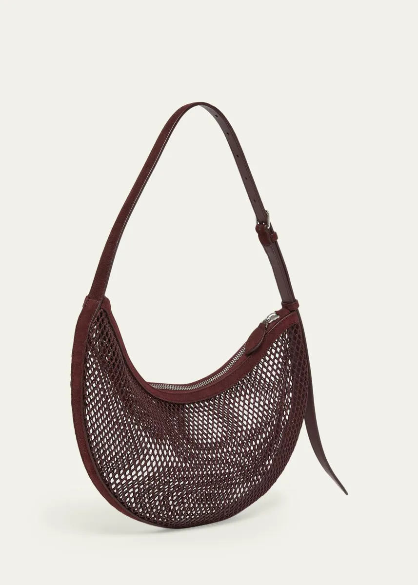 ALAÏA Fishnet Crescent Shoulder Bag | Thumbnail 3 ALAÏA Fishnet Crescent Shoulder Bag | Thumbnail 3