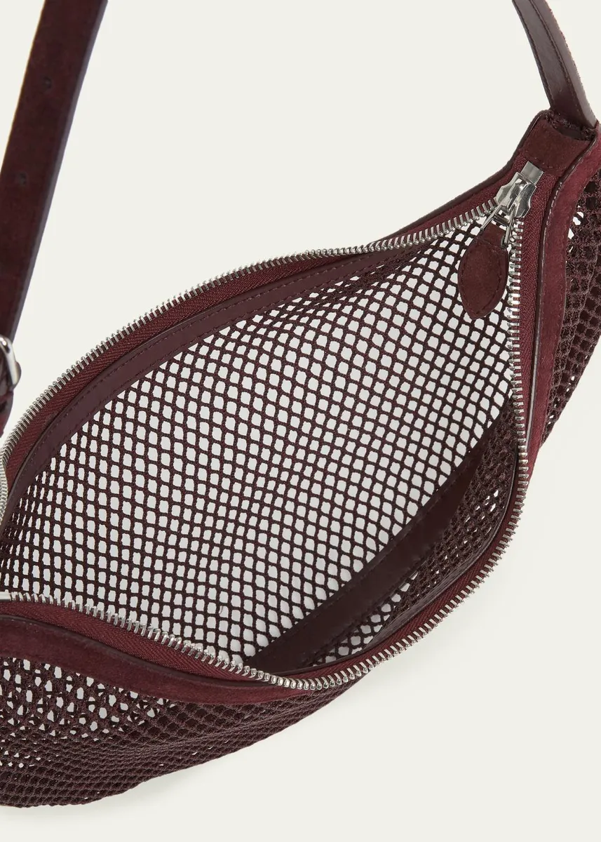 ALAÏA Fishnet Crescent Shoulder Bag | Thumbnail 4 ALAÏA Fishnet Crescent Shoulder Bag | Thumbnail 4
