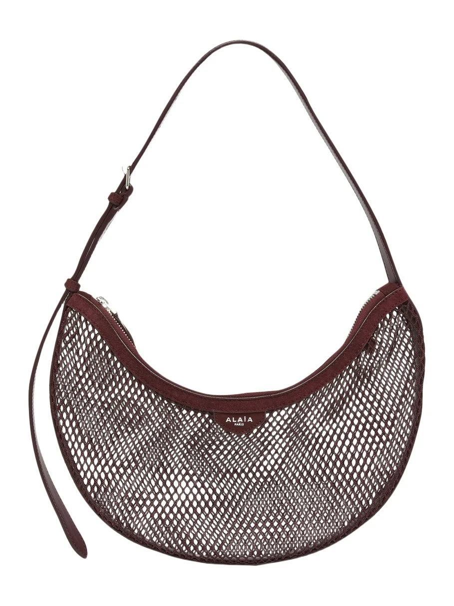ALAÏA Fishnet Crescent Shoulder Bag