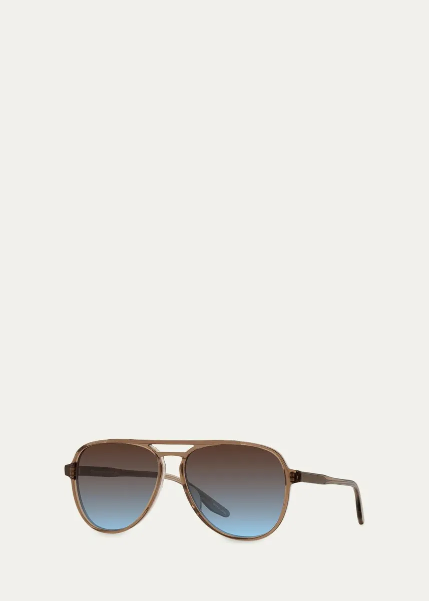 BARTON PERREIRA Men's Double-Bridge Acetate Aviator Sunglasses | Thumbnail 2 BARTON PERREIRA Men's Double-Bridge Acetate Aviator Sunglasses | Thumbnail 2
