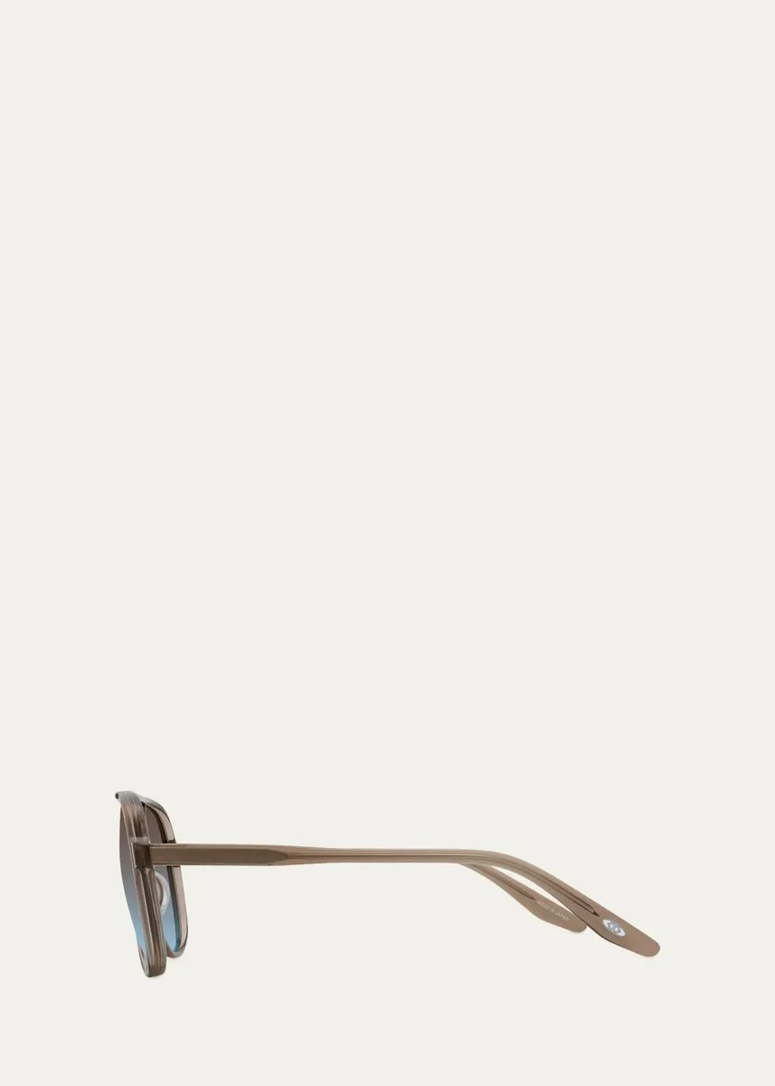 BARTON PERREIRA Men's Double-Bridge Acetate Aviator Sunglasses | Thumbnail 3 BARTON PERREIRA Men's Double-Bridge Acetate Aviator Sunglasses | Thumbnail 3
