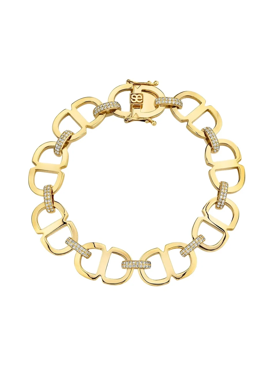 Sydney Evan 14K Gold & 1.294 TCW Diamond Eternal Love Large Link Bracelet