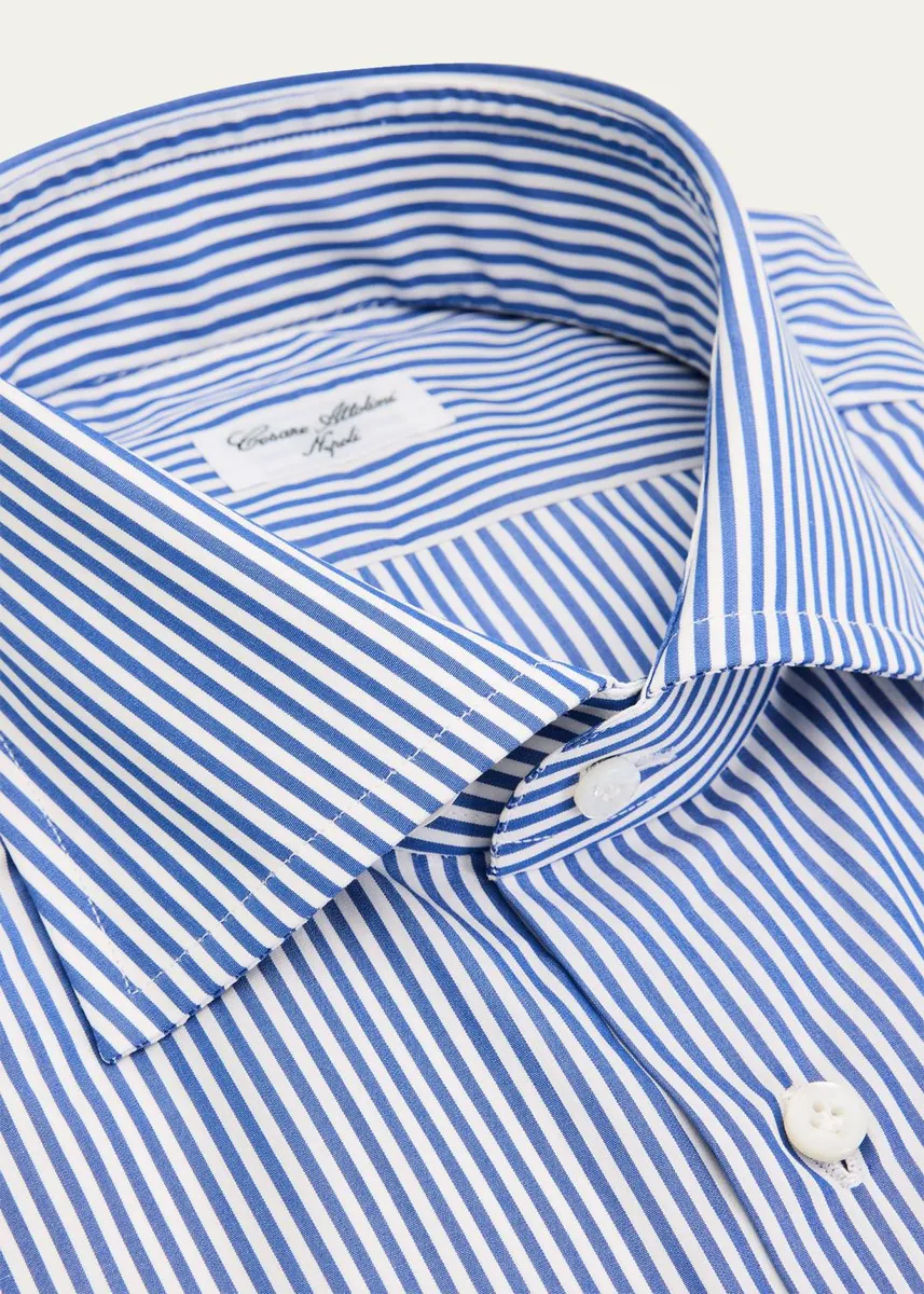 Cesare Attolini Men's Bengal Cotton Dress Shirt | Thumbnail 2 Cesare Attolini Men's Bengal Cotton Dress Shirt | Thumbnail 2