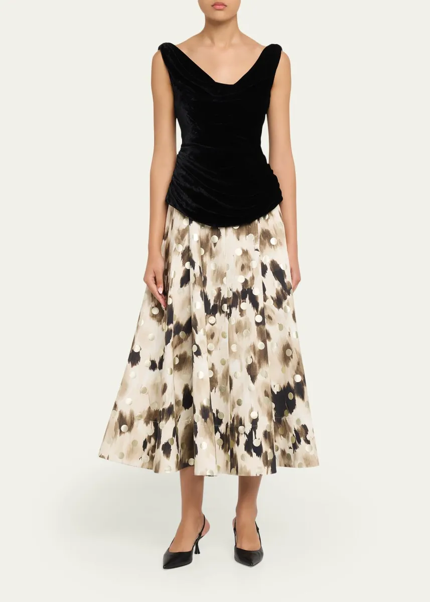 Lela Rose Crushed Velvet Draped Sleeveless Top | Thumbnail 2 Lela Rose Crushed Velvet Draped Sleeveless Top | Thumbnail 2