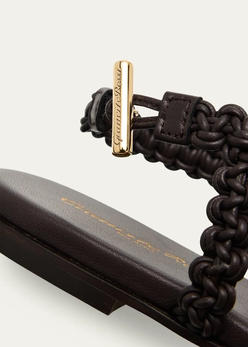 Gianvito Rossi Braided Nappa Leather Flat Thong Sandals | Thumbnail 5 Gianvito Rossi Braided Nappa Leather Flat Thong Sandals | Thumbnail 5