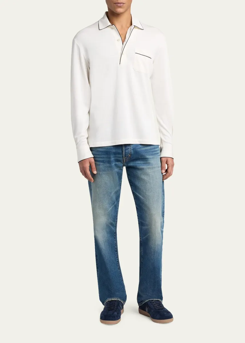 Tom Ford Men's T Suede and Leather-Trim Low-Top Sneakers | Thumbnail 3