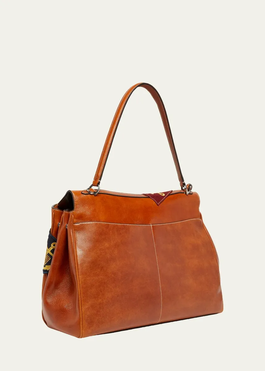 Balenciaga Men's Rodeo Multi-Patch Leather Top-Handle Bag | Thumbnail 3