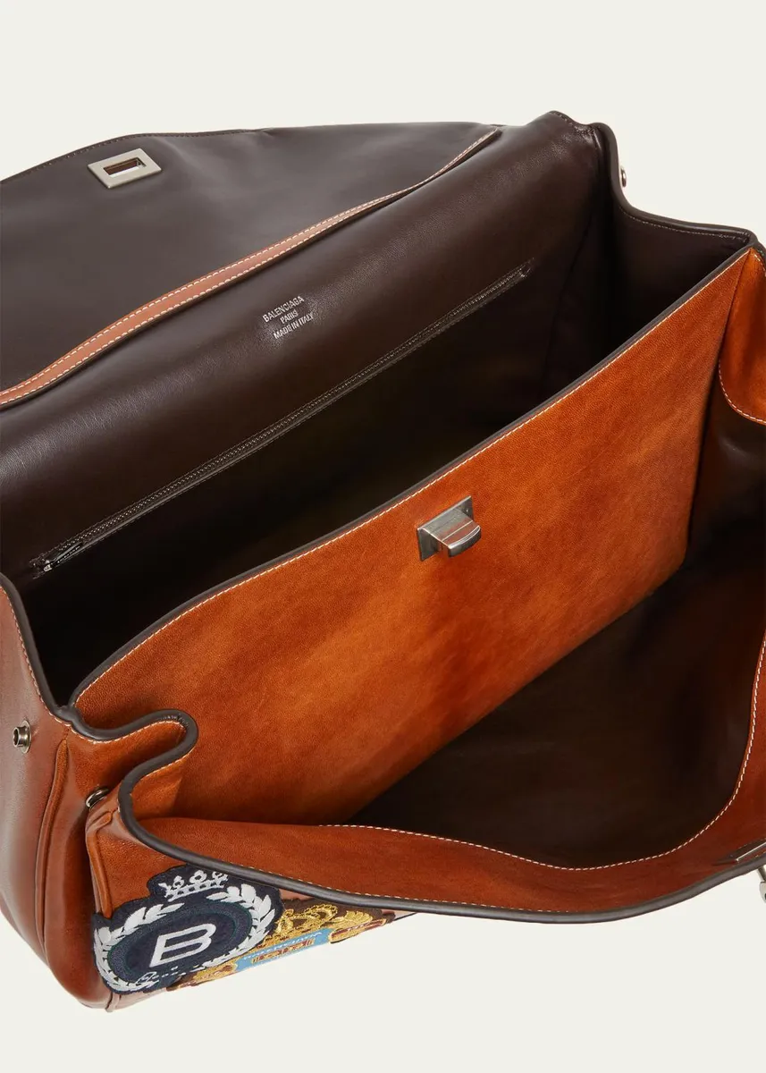 Balenciaga Men's Rodeo Multi-Patch Leather Top-Handle Bag | Thumbnail 4
