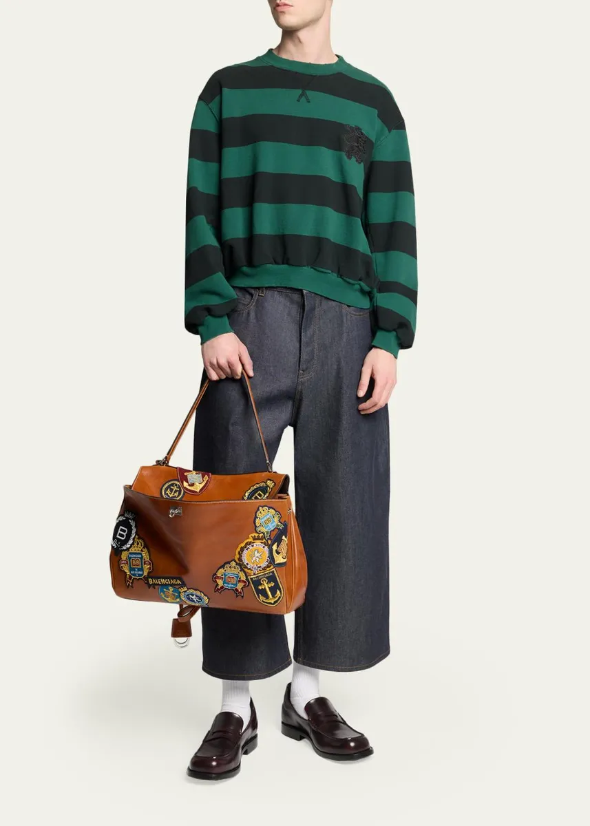 Balenciaga Men's Rodeo Multi-Patch Leather Top-Handle Bag | Thumbnail 5