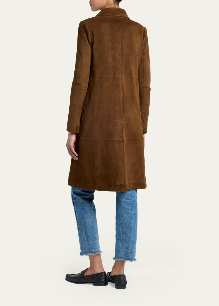 Tom Ford Suede Single-Breasted Long Coat | Thumbnail 3 Tom Ford Suede Single-Breasted Long Coat | Thumbnail 3