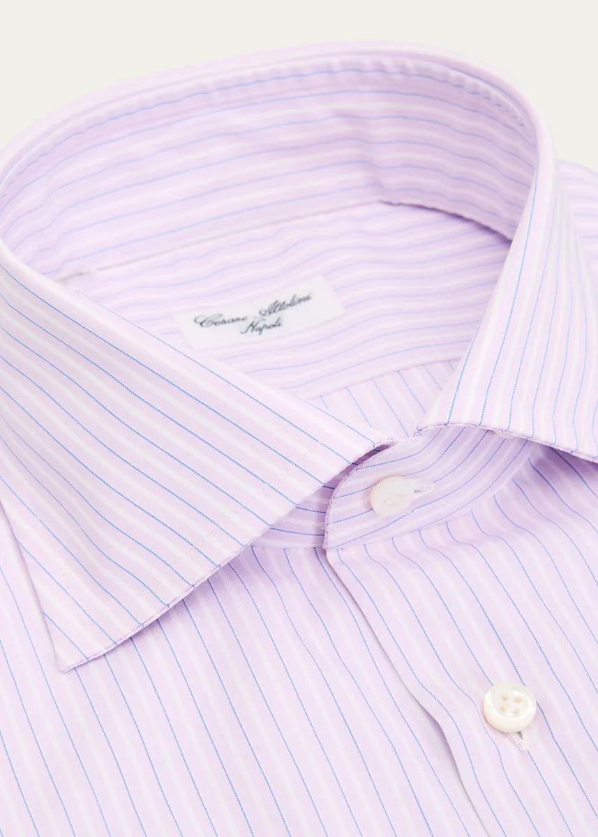 Cesare Attolini Men's Micro-Graph Check Dress Shirt | Thumbnail 2 Cesare Attolini Men's Micro-Graph Check Dress Shirt | Thumbnail 2
