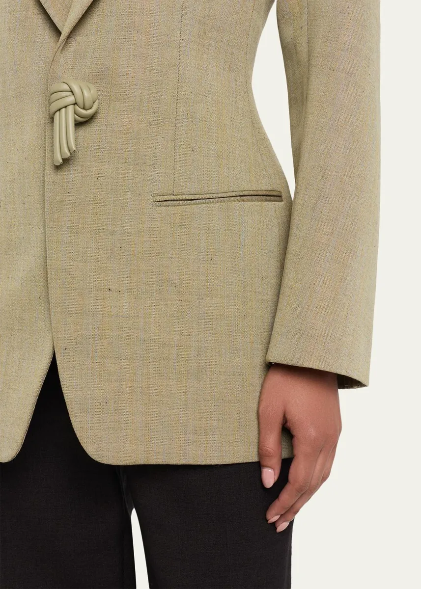 Bottega Veneta Oversized Wool-Linen Single-Breasted Jacket | Thumbnail 5