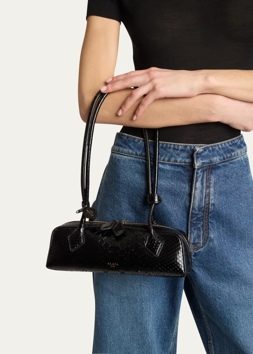 ALAÏA Le Teckel Small Lizard Shoulder Bag | Thumbnail 2