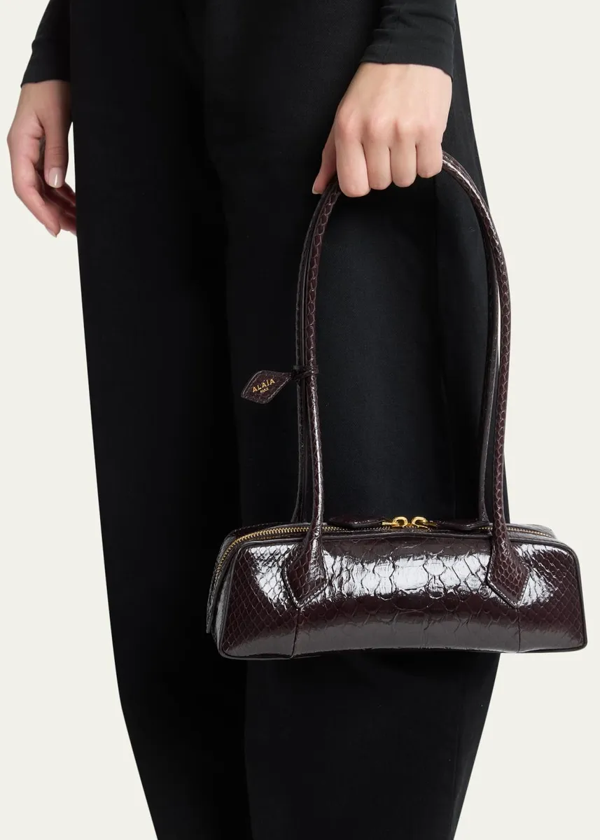 ALAÏA Le Teckel Small Lizard Shoulder Bag | Thumbnail 6