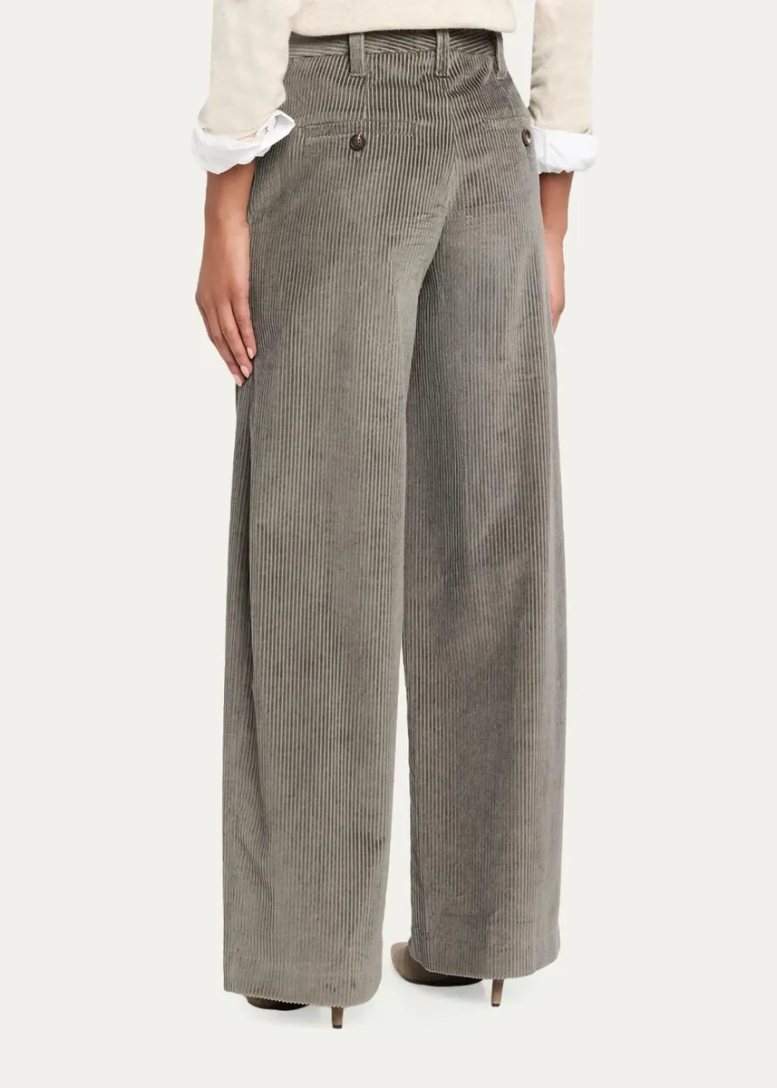 Brunello Cucinelli Cotton Corduroy Wide-Leg Trousers | Thumbnail 3 Brunello Cucinelli Cotton Corduroy Wide-Leg Trousers | Thumbnail 3