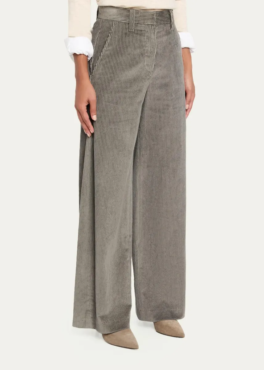 Brunello Cucinelli Cotton Corduroy Wide-Leg Trousers | Thumbnail 4 Brunello Cucinelli Cotton Corduroy Wide-Leg Trousers | Thumbnail 4