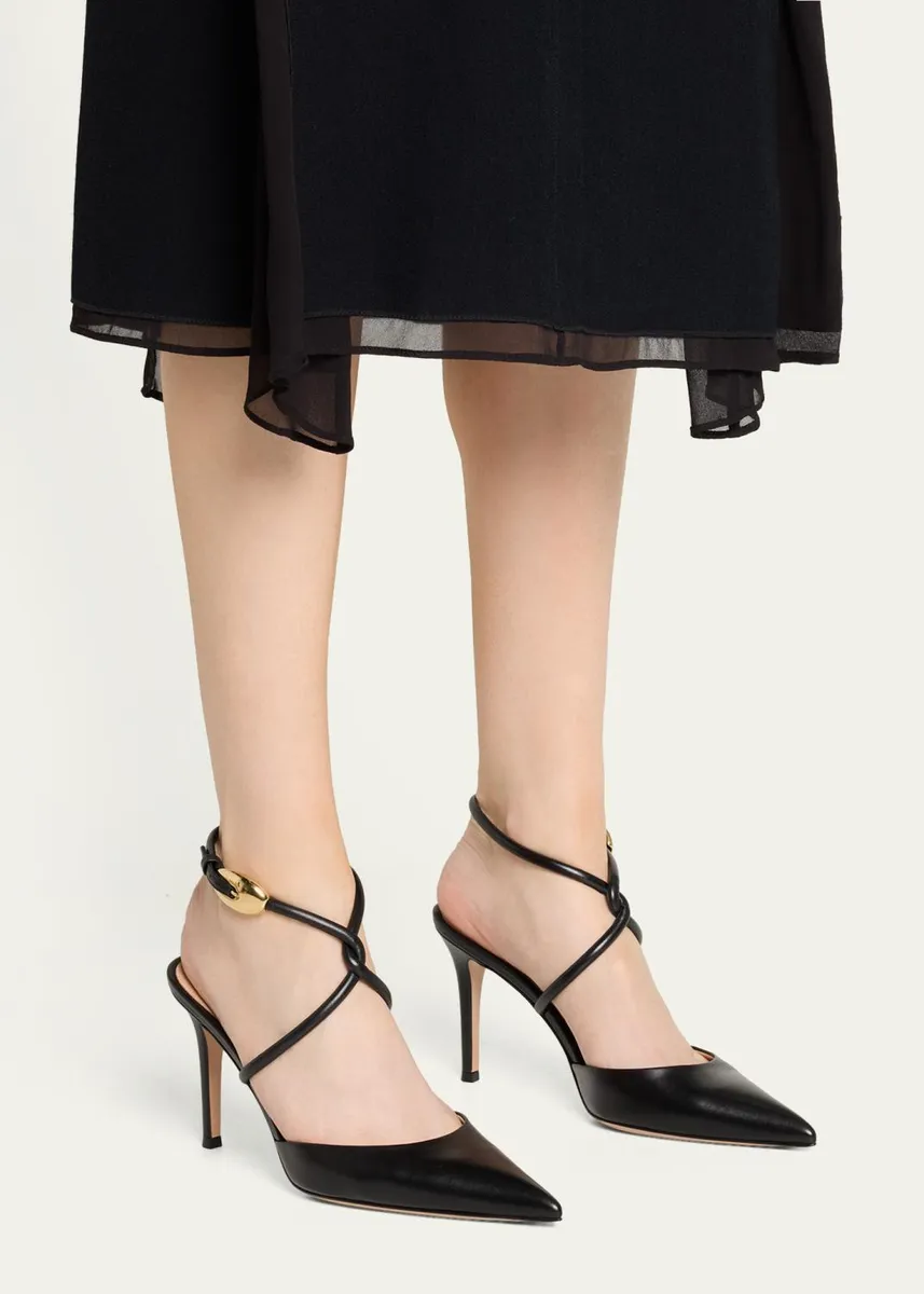 Gianvito Rossi 85mm Nappa Leather Slingback Pumps | Thumbnail 2 Gianvito Rossi 85mm Nappa Leather Slingback Pumps | Thumbnail 2