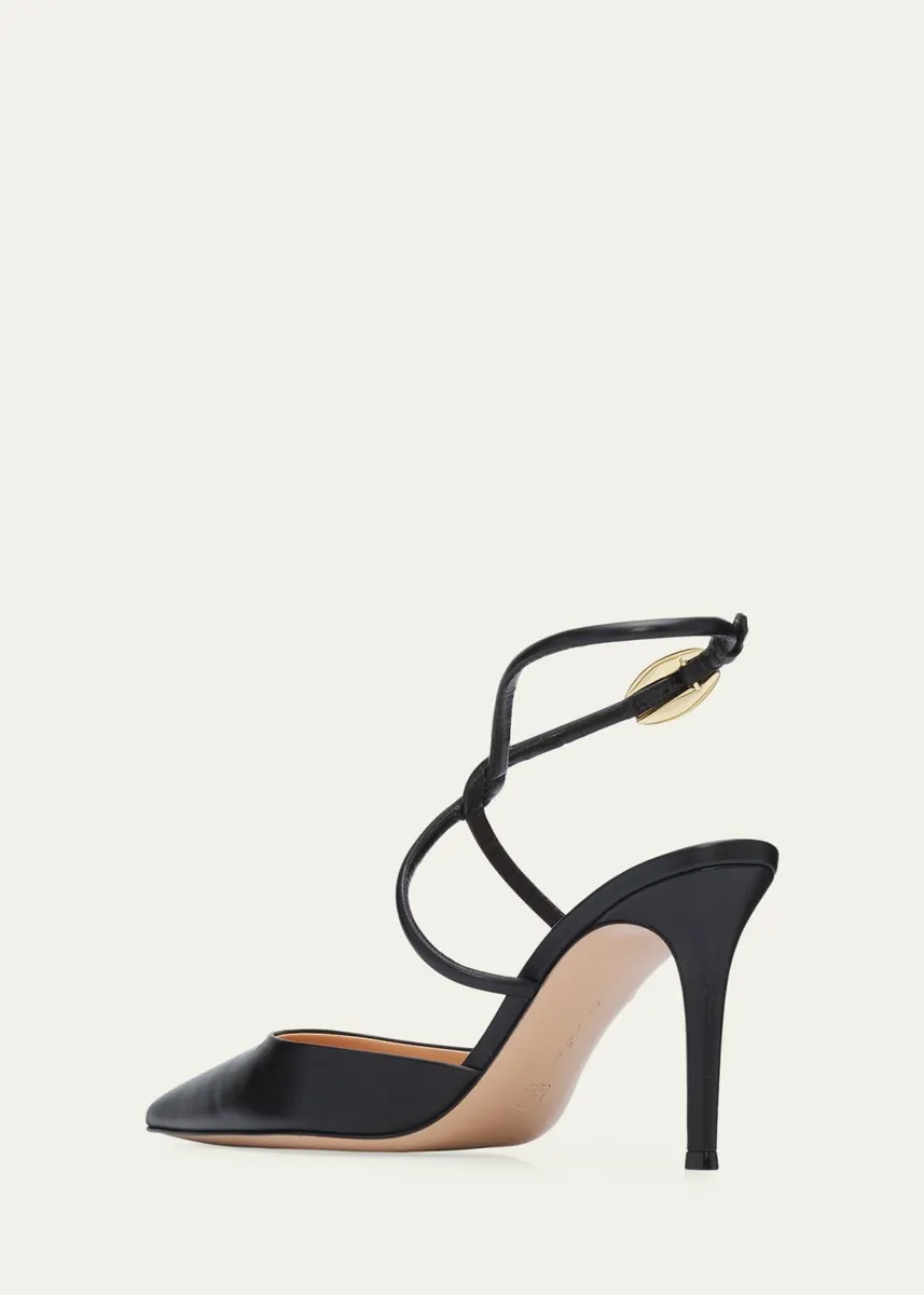 Gianvito Rossi 85mm Nappa Leather Slingback Pumps | Thumbnail 4 Gianvito Rossi 85mm Nappa Leather Slingback Pumps | Thumbnail 4