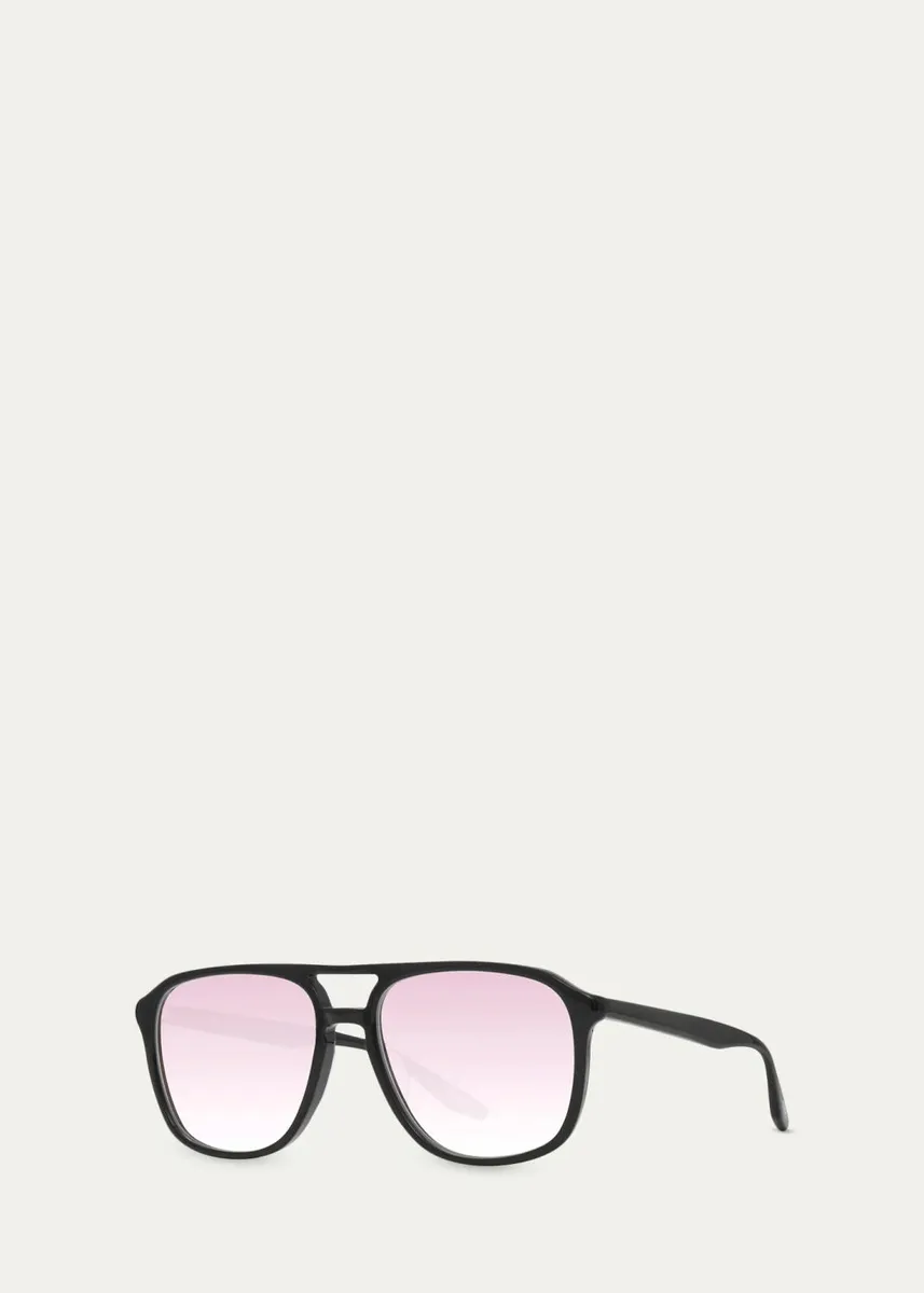 BARTON PERREIRA Men's Double-Bridge Acetate Aviator Sunglasses | Thumbnail 2 BARTON PERREIRA Men's Double-Bridge Acetate Aviator Sunglasses | Thumbnail 2